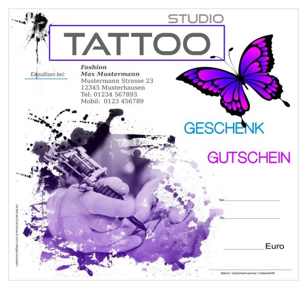 Tattoo Studio Geschenkgutscheine