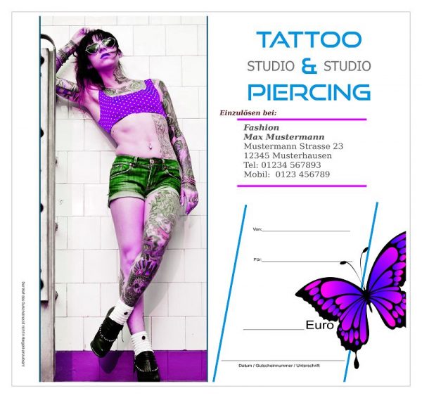 Tattoo Piercing Geschenkgutscheine